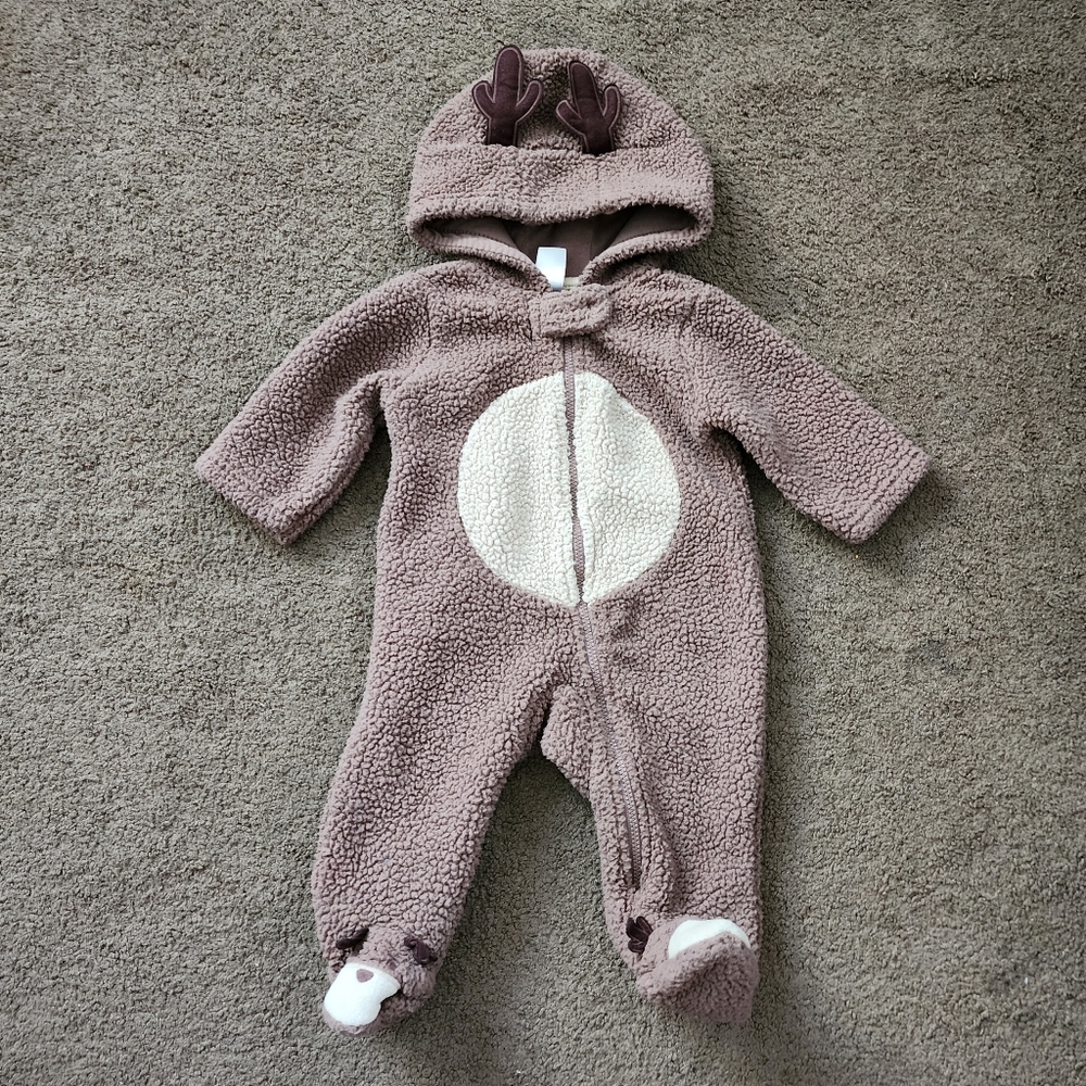 Brown Sherpa Reindeer Jumper, Kid's 3M - Picture 2 of 7